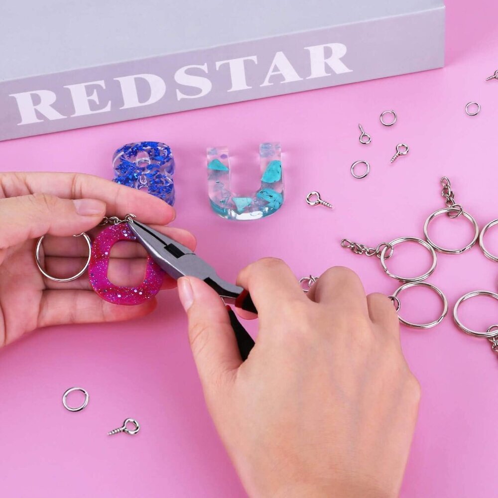Keychain Rings for Crafts, 360Pcs Keychains for Resin Include Key Rings with Cha - Picture 2 of 8